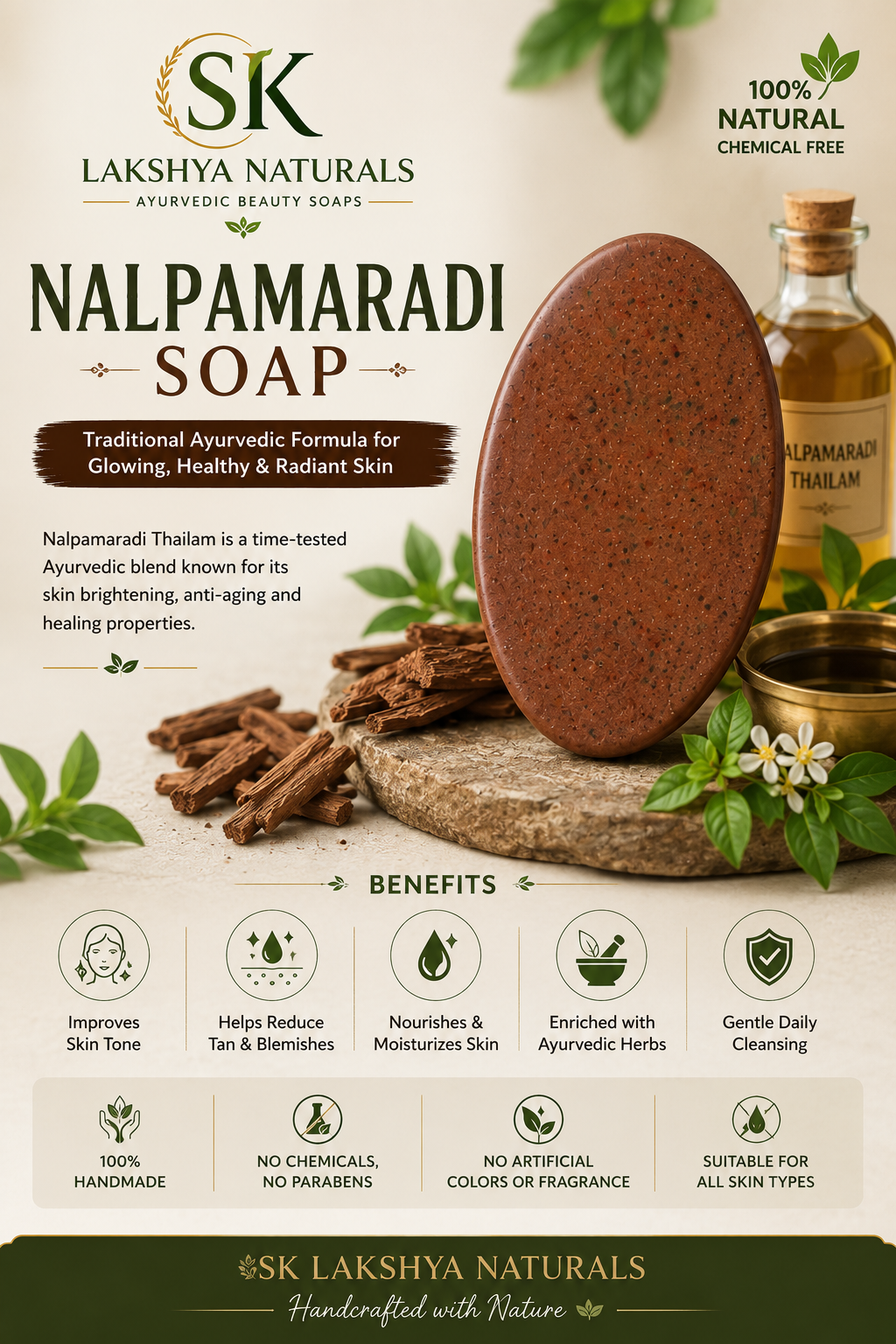 SK lakshya naturals Nalpamaradi soap