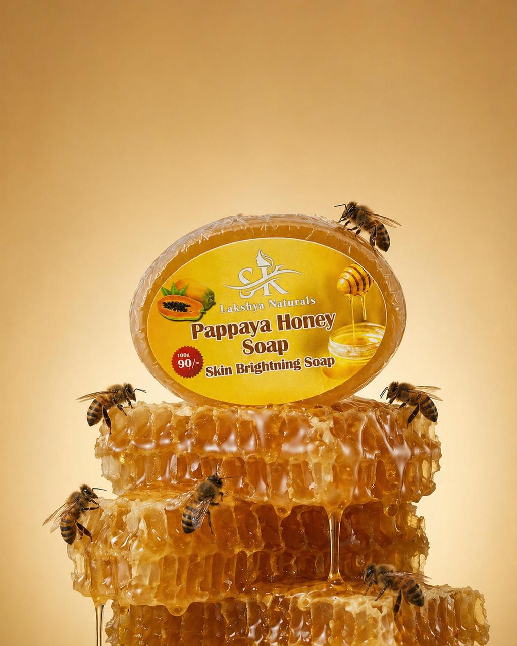 SK LAKSHYA NATURALS - PAPPAYA HONEY SOAP - 100% PURE HONEY