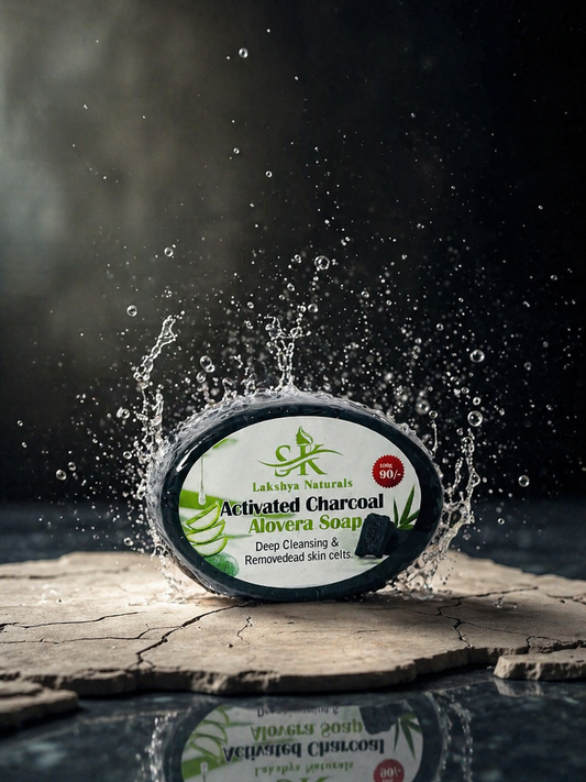 SK LAKSHYA NATURALS - ACTIVATED CHARCOAL ALOVERA SOAP | 100% NATURALS & CHEMICAL FREE