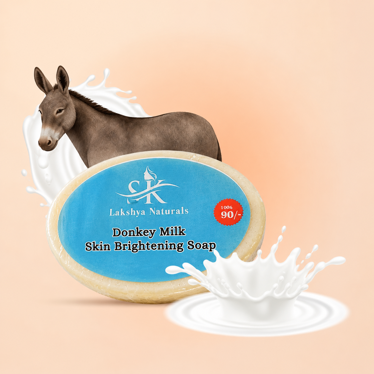 SK LAKSHYA NATURALS - DONKEY MILK SKIN BRIGHTENING SOAP | 100% FROM DONKEY MILK EXTRACTS