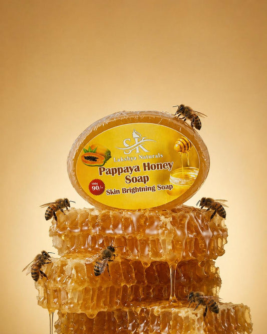 SK LAKSHYA NATURALS - PAPPAYA HONEY SOAP - 100% PURE HONEY